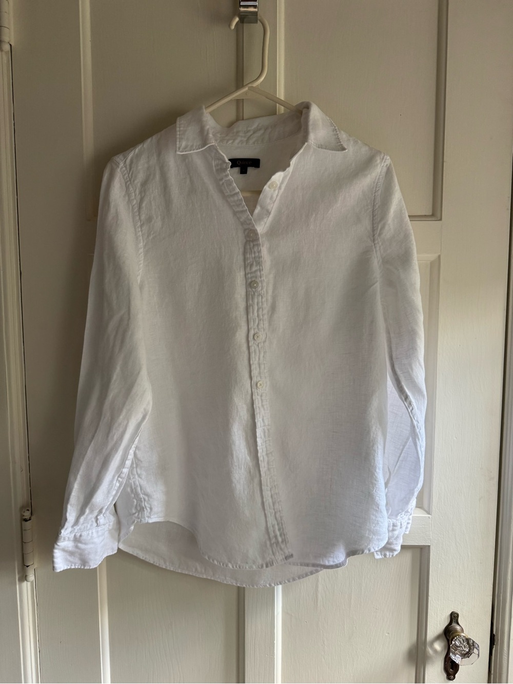 Quince White Linen Button-Front Shirt - Picture 2 of 4